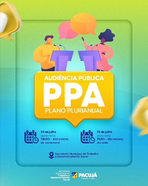 Audiência Pública do PPA - Plano Plurianual
